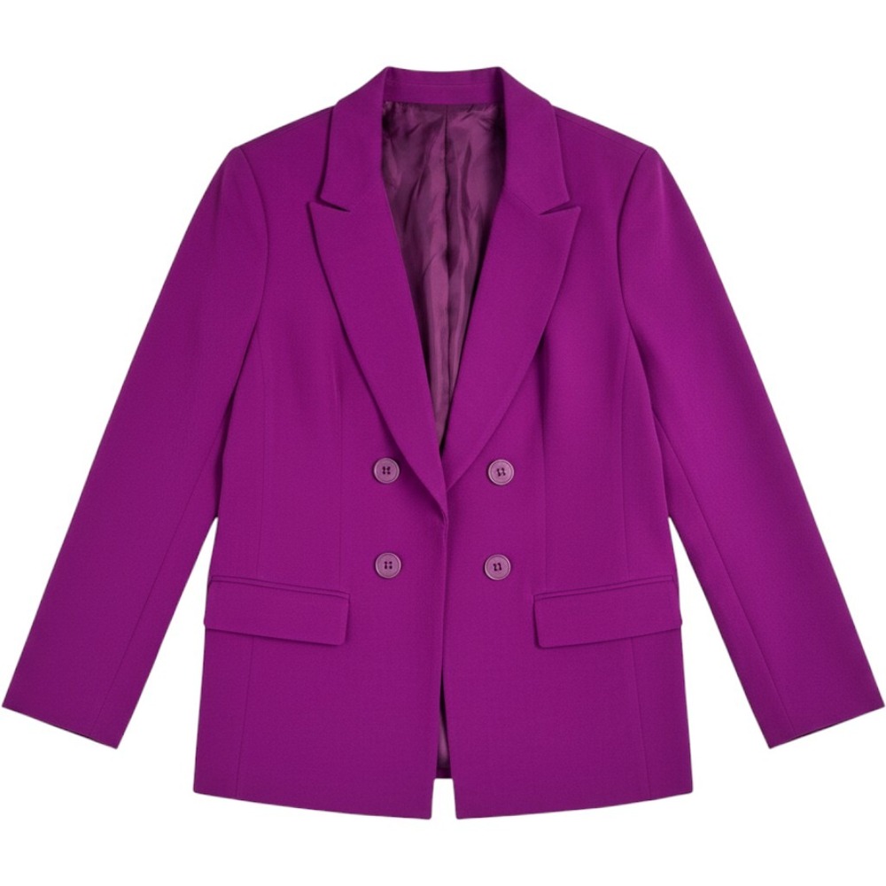 NWT Liz Claiborne Size 14 Blazer Magenta Double Breasted Stretch Office Career